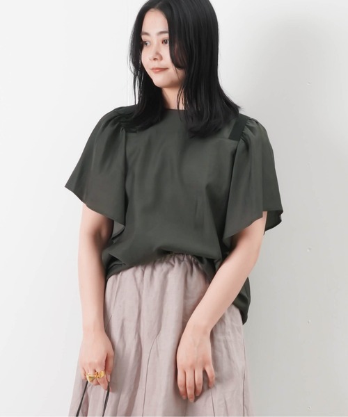 LC/LLL テープデザイン キュプラ混ブラウス