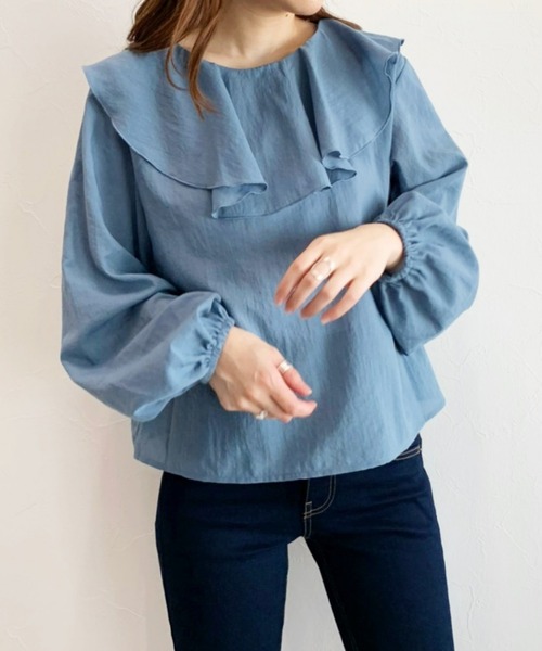 Heather（ヘザー）の「3WAYラッフルカラーブラウス　955904（シャツ/ブラウス・レディース・ホワイト/ブラック/ブルー・FREE）」の3枚目の写真