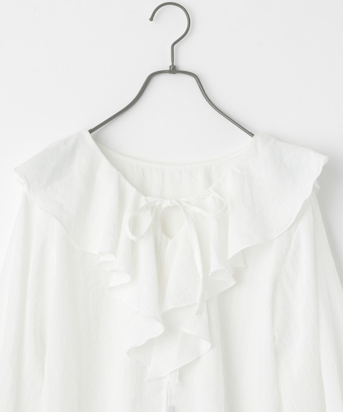 Heather（ヘザー）の「3WAYラッフルカラーブラウス　955904（シャツ/ブラウス・レディース・ホワイト/ブラック/ブルー・FREE）」の9枚目の写真