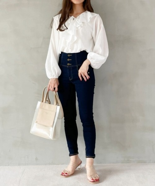 Heather（ヘザー）の「3WAYラッフルカラーブラウス　955904（シャツ/ブラウス・レディース・ホワイト/ブラック/ブルー・FREE）」の16枚目の写真