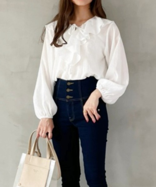 Heather（ヘザー）の「3WAYラッフルカラーブラウス　955904（シャツ/ブラウス・レディース・ホワイト/ブラック/ブルー・FREE）」の20枚目の写真