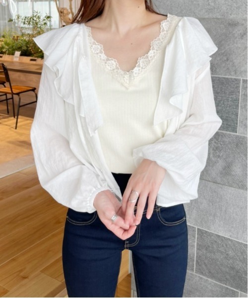 Heather（ヘザー）の「3WAYラッフルカラーブラウス　955904（シャツ/ブラウス・レディース・ホワイト/ブラック/ブルー・FREE）」の13枚目の写真