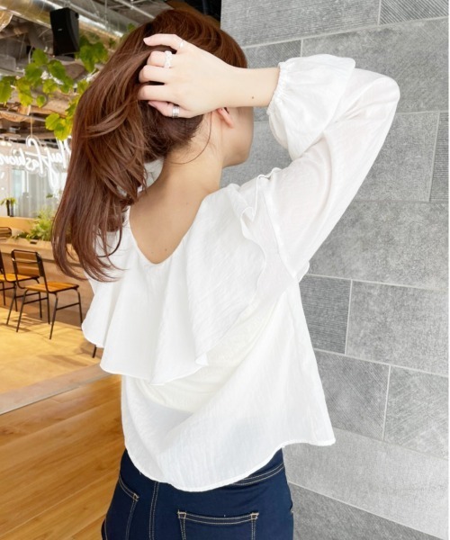 Heather（ヘザー）の「3WAYラッフルカラーブラウス　955904（シャツ/ブラウス・レディース・ホワイト/ブラック/ブルー・FREE）」の15枚目の写真