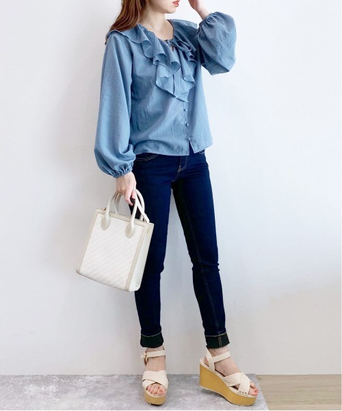 Heather（ヘザー）の「3WAYラッフルカラーブラウス　955904（シャツ/ブラウス・レディース・ホワイト/ブラック/ブルー・FREE）」の22枚目の写真