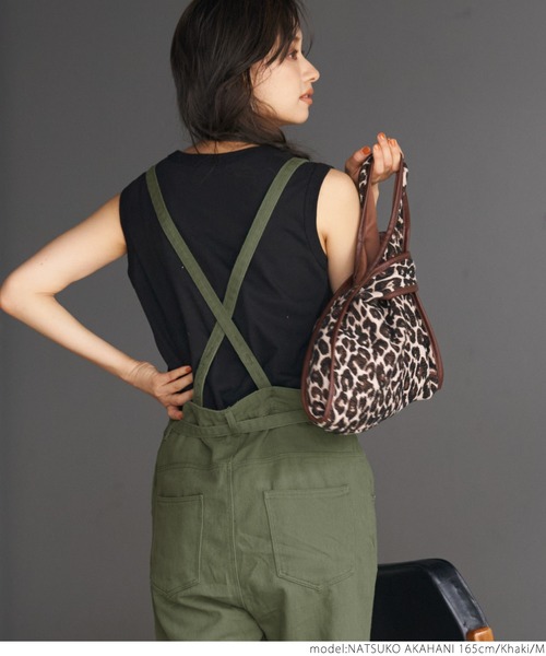 coca（coca）（コカ）の「ゆるっとサイズ感カツラギサロペット（サロペット/オーバーオール・レディース・カーキ/アイボリー・M/L）」の10枚目の写真