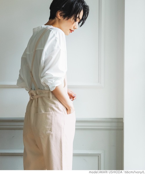 coca（coca）（コカ）の「ゆるっとサイズ感カツラギサロペット（サロペット/オーバーオール・レディース・カーキ/アイボリー・M/L）」の16枚目の写真