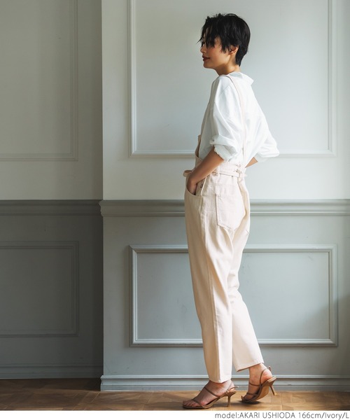 coca（coca）（コカ）の「ゆるっとサイズ感カツラギサロペット（サロペット/オーバーオール・レディース・カーキ/アイボリー・M/L）」の17枚目の写真