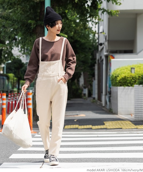 coca（coca）（コカ）の「ゆるっとサイズ感カツラギサロペット（サロペット/オーバーオール・レディース・カーキ/アイボリー・M/L）」の18枚目の写真