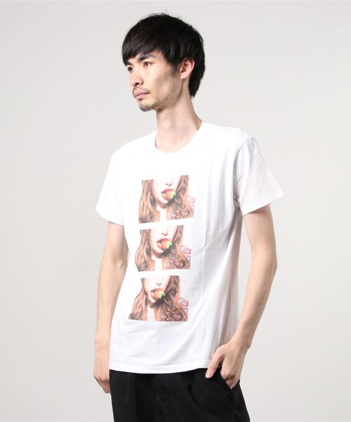 MESS THE MAN.(メスザマン)の「MESS THE MAN.(メス ザ マン)ICHIGO TEE イチゴTシャツ(Tシャツ/カットソー・メンズ・ブラック/ホワイト・LARGE/MEDIUM/X-LARGE)」の2枚目の写真