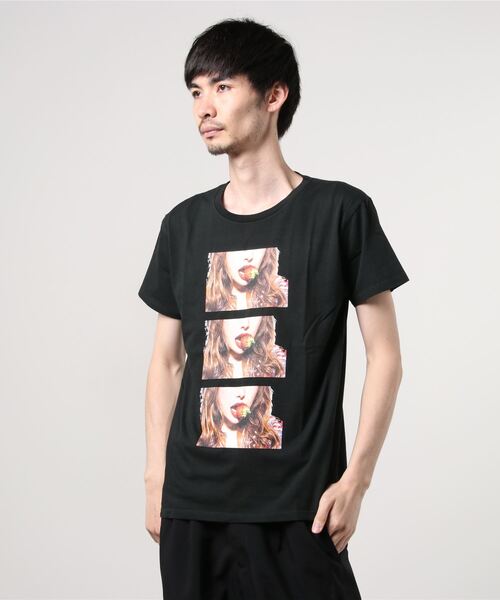 MESS THE MAN.(メスザマン)の「MESS THE MAN.(メス ザ マン)ICHIGO TEE イチゴTシャツ(Tシャツ/カットソー・メンズ・ブラック/ホワイト・LARGE/MEDIUM/X-LARGE)」の1枚目の写真