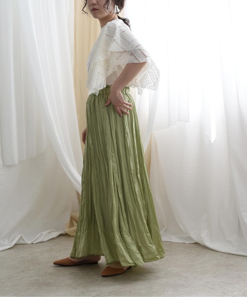 LHELBIE(レルビエ)の「【Made in Japan】 レースアシメカットトップス(Tシャツ/カットソー・レディース・ブラック/オフホワイト/イエロー・M)」の13枚目の写真