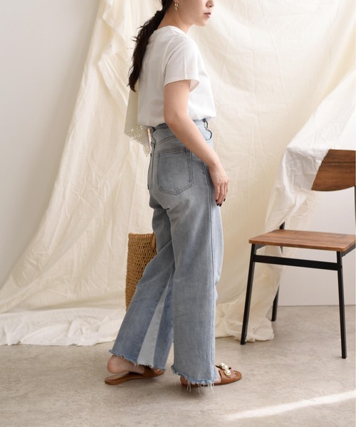 LHELBIE(レルビエ)の「【Made in Japan】 レースアシメカットトップス(Tシャツ/カットソー・レディース・ブラック/オフホワイト/イエロー・M)」の11枚目の写真