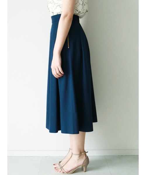 Te chichi（テチチ）の「麻調タックフレアスカート（スカート・レディース・イエロー/カーキ/ネイビー・SMALL/MEDIUM）」の6枚目の写真