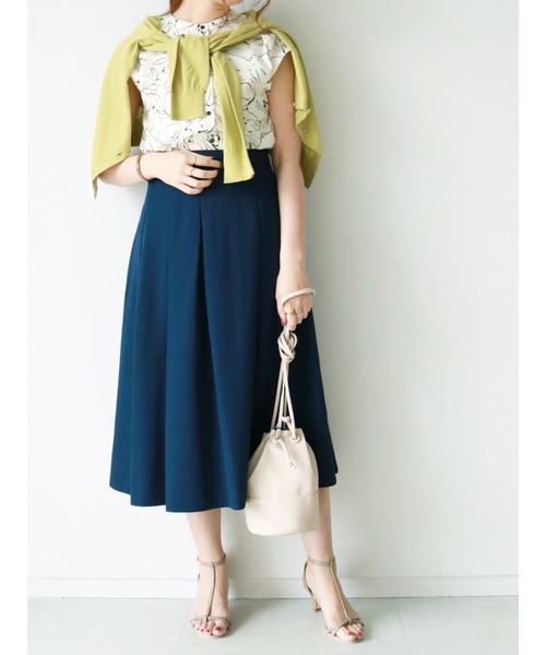 Te chichi（テチチ）の「麻調タックフレアスカート（スカート・レディース・イエロー/カーキ/ネイビー・SMALL/MEDIUM）」の21枚目の写真