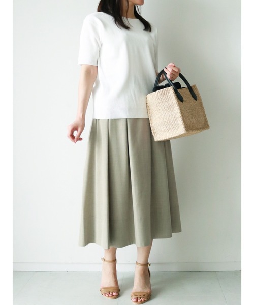 Te chichi（テチチ）の「麻調タックフレアスカート（スカート・レディース・イエロー/カーキ/ネイビー・SMALL/MEDIUM）」の22枚目の写真