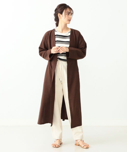 BEAMS HEART（ビームスハート）の「BEAMS HEART / ボーダー柄 クルーネック Tシャツ（Tシャツ/カットソー・レディース・ライトグレー/ネイビー/オフホワイト・FREE）」の10枚目の写真