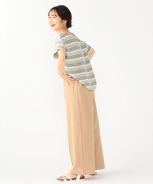 BEAMS HEART（ビームスハート）の「BEAMS HEART / ボーダー柄 クルーネック Tシャツ（Tシャツ/カットソー・レディース・ライトグレー/ネイビー/オフホワイト・FREE）」の16枚目の写真