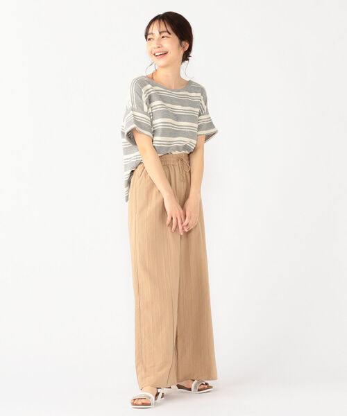 BEAMS HEART（ビームスハート）の「BEAMS HEART / ボーダー柄 クルーネック Tシャツ（Tシャツ/カットソー・レディース・ライトグレー/ネイビー/オフホワイト・FREE）」の18枚目の写真