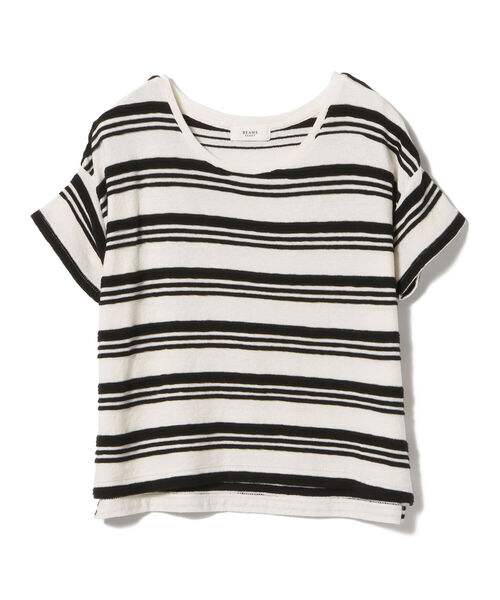 BEAMS HEART（ビームスハート）の「BEAMS HEART / ボーダー柄 クルーネック Tシャツ（Tシャツ/カットソー・レディース・ライトグレー/ネイビー/オフホワイト・FREE）」の21枚目の写真