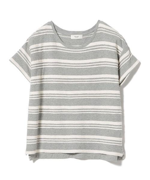 BEAMS HEART（ビームスハート）の「BEAMS HEART / ボーダー柄 クルーネック Tシャツ（Tシャツ/カットソー・レディース・ライトグレー/ネイビー/オフホワイト・FREE）」の17枚目の写真