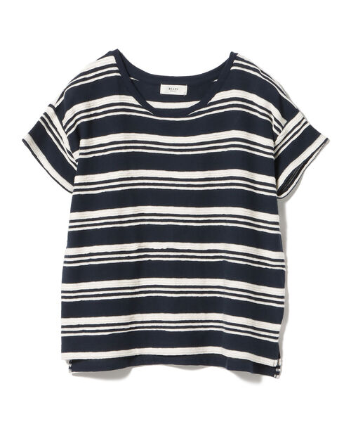BEAMS HEART（ビームスハート）の「BEAMS HEART / ボーダー柄 クルーネック Tシャツ（Tシャツ/カットソー・レディース・ライトグレー/ネイビー/オフホワイト・FREE）」の12枚目の写真