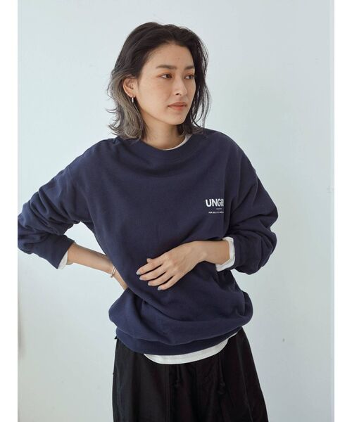 Ungrid（アングリッド）の「【10周年限定】Ungridロゴルーズスウェット(トレーナー)（スウェット・レディース・オフホワイト/レッド/グリーン/ネイビー・FREE）」の13枚目の写真