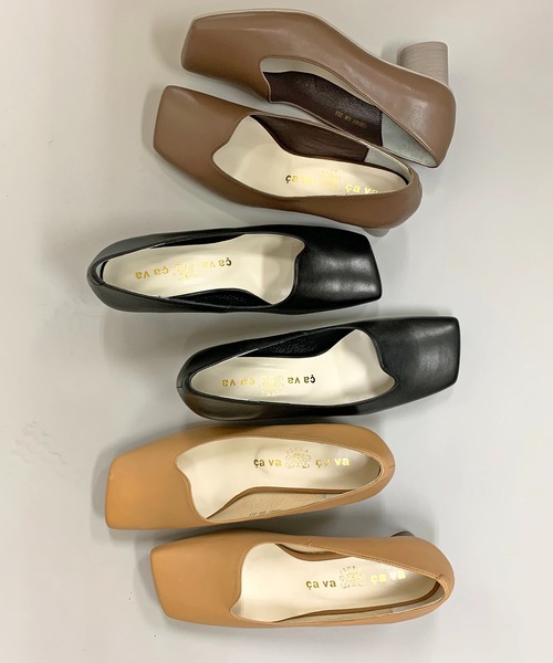 cava cava(サヴァサヴァ)の「オブリークスクエアトゥパンプス -1320401(パンプス・レディース・ブラック/ブラウン/ベージュ・24.5cm/23.5cm/23.0cm/22.5cm/24.0cm)」の4枚目の写真