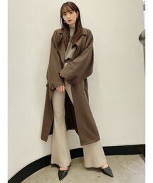 【WEB限定】ディープスリットケープトレンチコート