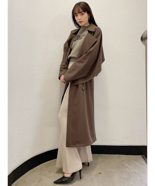 GYDA（ジェイダ）の「【WEB限定】ディープスリットケープトレンチコート（トレンチコート・レディース・ベージュ/ブラウン・FREE）」の6枚目の写真