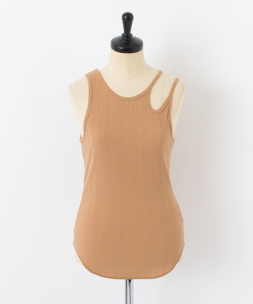 KBF（ケイビーエフ）の「アシメネックタンクトップ（タンクトップ・レディース・オレンジ系その他/アイボリー/チャコールグレー・ONE）」の10枚目の写真