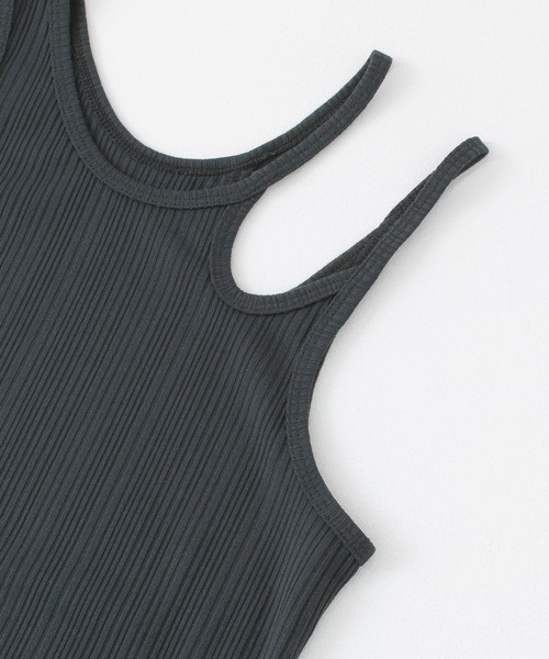 KBF（ケイビーエフ）の「アシメネックタンクトップ（タンクトップ・レディース・オレンジ系その他/アイボリー/チャコールグレー・ONE）」の20枚目の写真