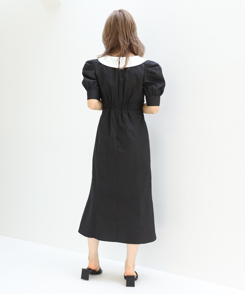 one after another NICE CLAUP（ワンアフターアナザーナイスクラップ）の「【Web限定】衿つきチューリップワンピース（ワンピース・レディース・ブラック/ミント/チェック・FREE）」の12枚目の写真