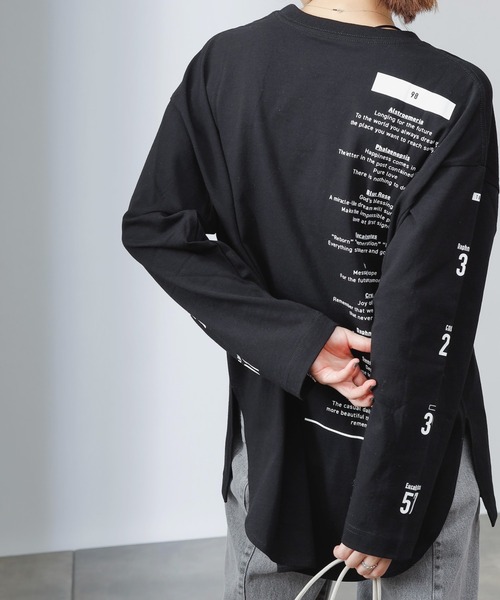 COLONY 2139（コロニートゥーワンスリーナイン）の「16/-綿OE天竺プリント長袖Tシャツ/ロンT（Tシャツ/カットソー・レディース・ホワイト/ブラック/ホワイト系その他/ブラック系その他/ホワイト系その他2/ブラック系その他2・FREE）」の4枚目の写真