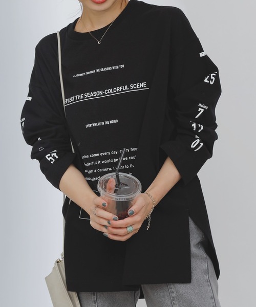 COLONY 2139（コロニートゥーワンスリーナイン）の「16/-綿OE天竺プリント長袖Tシャツ/ロンT（Tシャツ/カットソー・レディース・ホワイト/ブラック/ホワイト系その他/ブラック系その他/ホワイト系その他2/ブラック系その他2・FREE）」の11枚目の写真