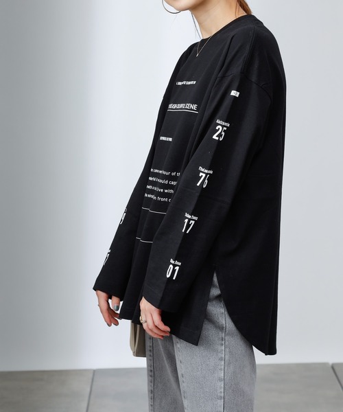 COLONY 2139（コロニートゥーワンスリーナイン）の「16/-綿OE天竺プリント長袖Tシャツ/ロンT（Tシャツ/カットソー・レディース・ホワイト/ブラック/ホワイト系その他/ブラック系その他/ホワイト系その他2/ブラック系その他2・FREE）」の12枚目の写真