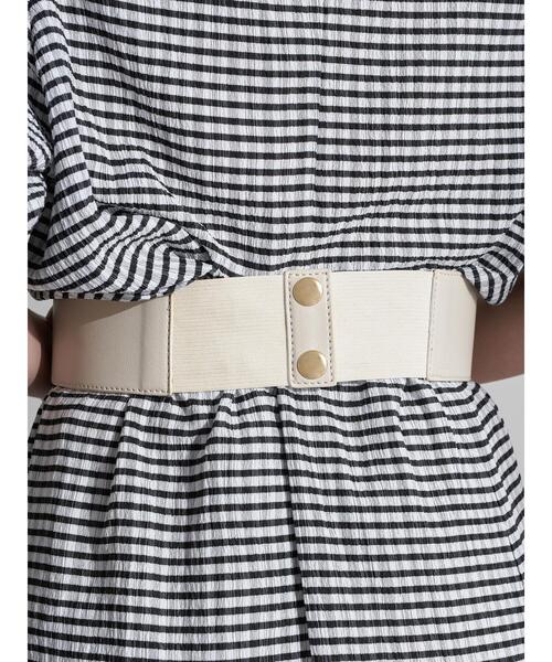 earth music&ecology（アースミュージックアンドエコロジー）の「ダブルバックルワイドベルト ＊（ベルト・レディース・ブラック/アイボリー・FREE）」の15枚目の写真