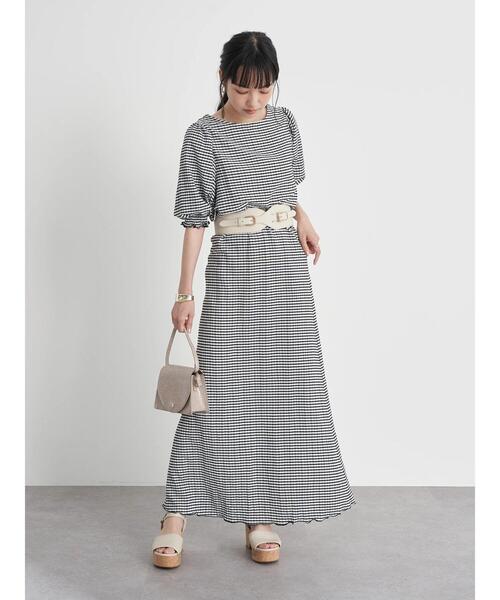 earth music&ecology（アースミュージックアンドエコロジー）の「ダブルバックルワイドベルト ＊（ベルト・レディース・ブラック/アイボリー・FREE）」の10枚目の写真