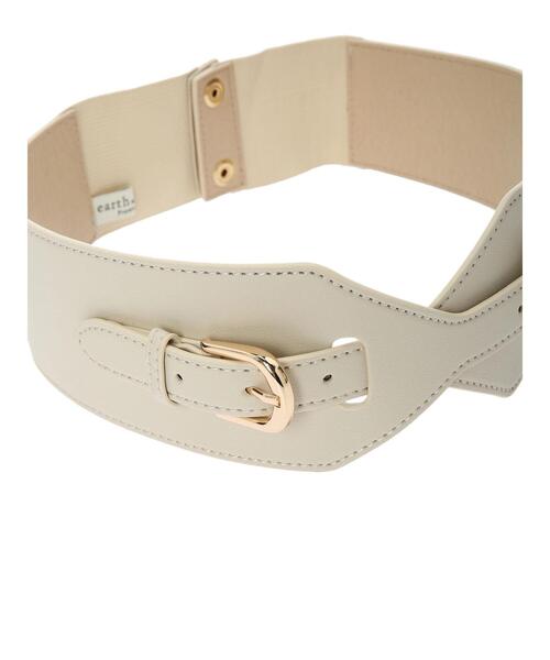 earth music&ecology（アースミュージックアンドエコロジー）の「ダブルバックルワイドベルト ＊（ベルト・レディース・ブラック/アイボリー・FREE）」の8枚目の写真