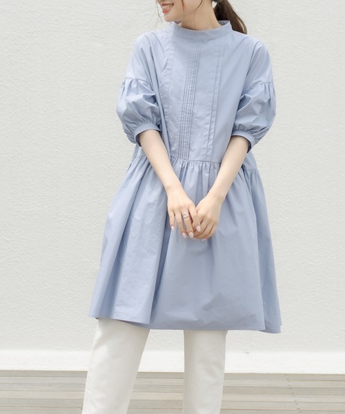 PUAL CE CIN（ピュアルセシン）の「【Du noir・WEB限定】タイプライターワンピース（チュニック・レディース・ブラック/グレイッシュベージュ/ブルー・FREE）」の3枚目の写真
