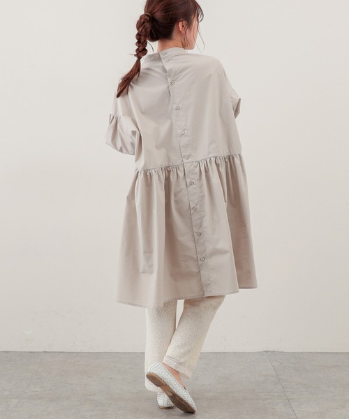 PUAL CE CIN（ピュアルセシン）の「【Du noir・WEB限定】タイプライターワンピース（チュニック・レディース・ブラック/グレイッシュベージュ/ブルー・FREE）」の11枚目の写真