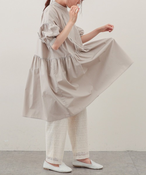 PUAL CE CIN（ピュアルセシン）の「【Du noir・WEB限定】タイプライターワンピース（チュニック・レディース・ブラック/グレイッシュベージュ/ブルー・FREE）」の9枚目の写真