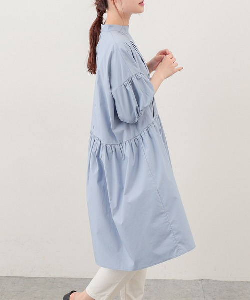 PUAL CE CIN（ピュアルセシン）の「【Du noir・WEB限定】タイプライターワンピース（チュニック・レディース・ブラック/グレイッシュベージュ/ブルー・FREE）」の13枚目の写真