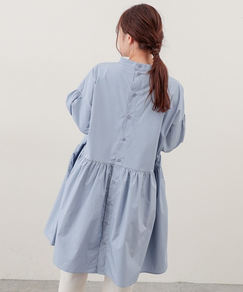 PUAL CE CIN（ピュアルセシン）の「【Du noir・WEB限定】タイプライターワンピース（チュニック・レディース・ブラック/グレイッシュベージュ/ブルー・FREE）」の14枚目の写真