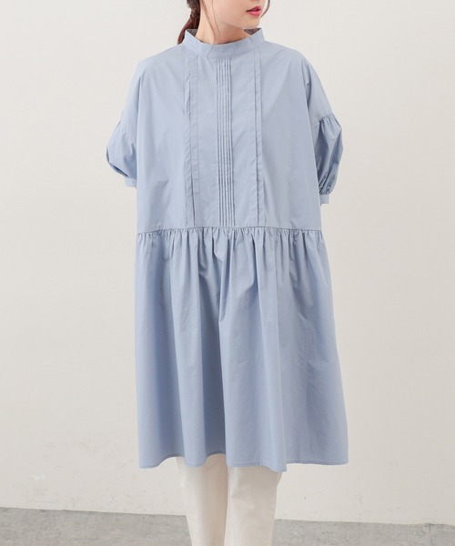 PUAL CE CIN（ピュアルセシン）の「【Du noir・WEB限定】タイプライターワンピース（チュニック・レディース・ブラック/グレイッシュベージュ/ブルー・FREE）」の12枚目の写真