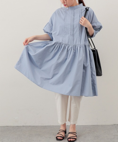 PUAL CE CIN（ピュアルセシン）の「【Du noir・WEB限定】タイプライターワンピース（チュニック・レディース・ブラック/グレイッシュベージュ/ブルー・FREE）」の18枚目の写真