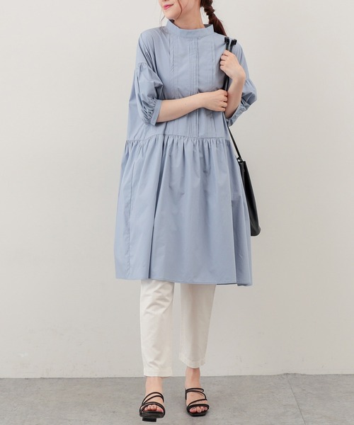 PUAL CE CIN（ピュアルセシン）の「【Du noir・WEB限定】タイプライターワンピース（チュニック・レディース・ブラック/グレイッシュベージュ/ブルー・FREE）」の17枚目の写真