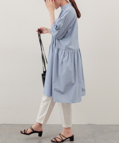 PUAL CE CIN（ピュアルセシン）の「【Du noir・WEB限定】タイプライターワンピース（チュニック・レディース・ブラック/グレイッシュベージュ/ブルー・FREE）」の19枚目の写真