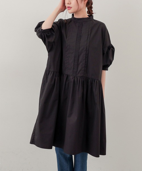 PUAL CE CIN（ピュアルセシン）の「【Du noir・WEB限定】タイプライターワンピース（チュニック・レディース・ブラック/グレイッシュベージュ/ブルー・FREE）」の21枚目の写真