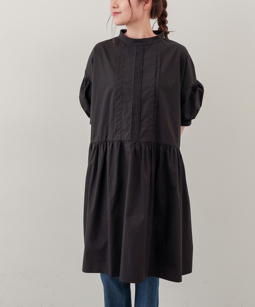 PUAL CE CIN（ピュアルセシン）の「【Du noir・WEB限定】タイプライターワンピース（チュニック・レディース・ブラック/グレイッシュベージュ/ブルー・FREE）」の22枚目の写真