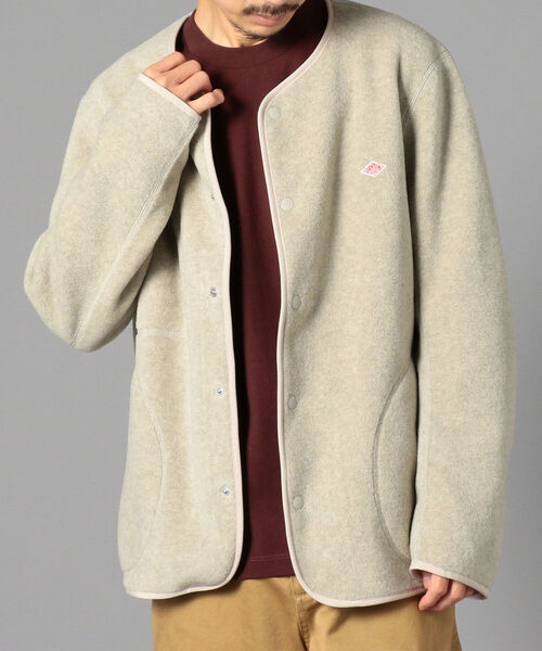 DANTON(ダントン)の「【DANTON/ダントン】フリースカーディガン FLEECE COLLARLESS JACKET #JD-8939(ブルゾン・メンズ・ブラック/キナリ/ベージュ・44/40/38/42)」の5枚目の写真